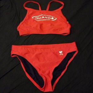 L Red Lifeguard Suit